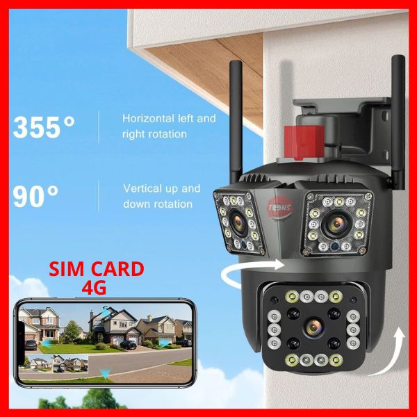 Cámara WiFi Inteligente Triple Lente PTZ 4G – Compra 1 Llévate 2
